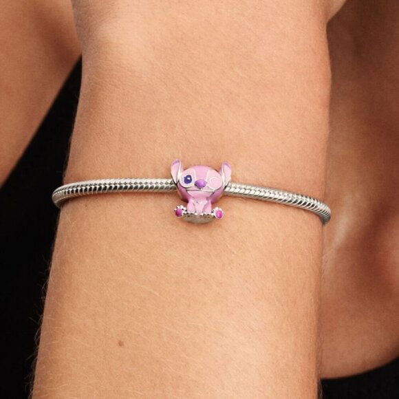 Women's Purple Sterling Silver Sparkle Disney's Beloved Lilo & Stitch Charm - Picture 1 of 5